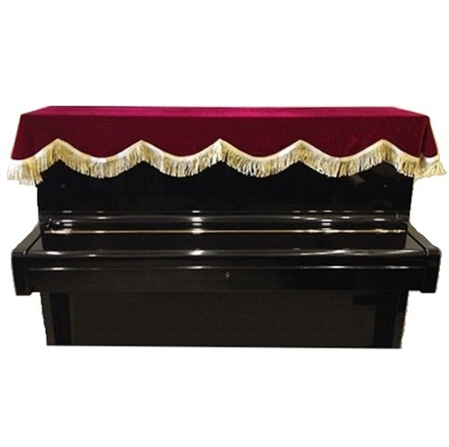 Khăn Phủ Đàn Piano Cơ Nhung Đỏ